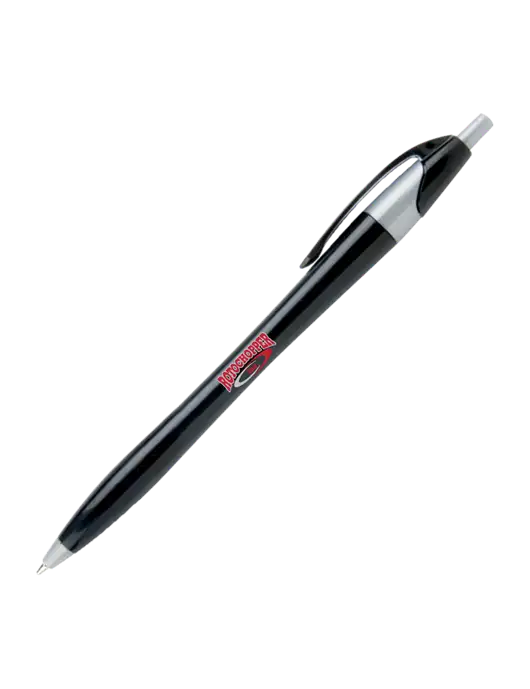 Novella Black/Silver Corporate Pen - Blue Ink w/Rotochopper Logo