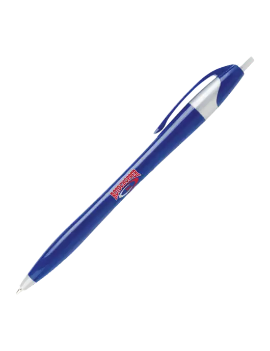 Novella Navy/Silver Corporate Pen- Blue Ink w/Rotochopper Logo