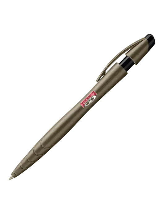 Awali Grey Metallic Pen - Black Ink w/Rotochopper Logo
