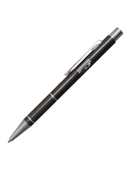St George Gunmetal Pen - Blue Ink w/Rotochopper Logo
