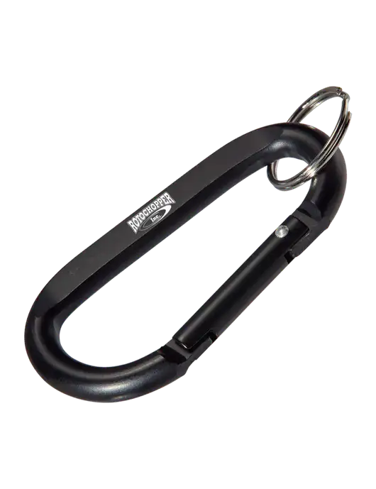 Black Carabiner & Key Ring w/Rotochopper Logo