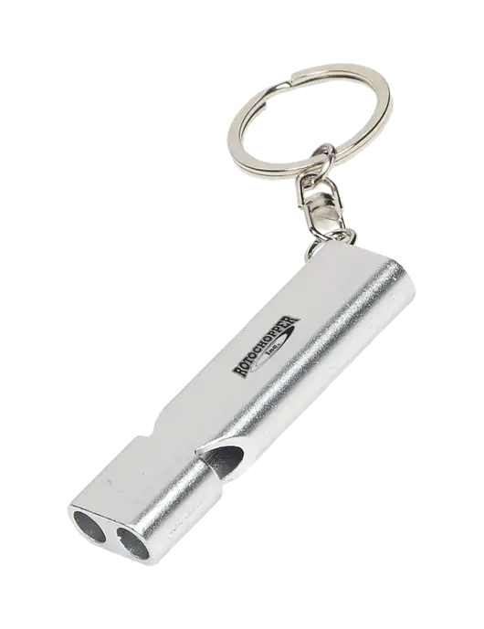 Quick Alert Silver Safety Whistle w/Rotochopper Logo