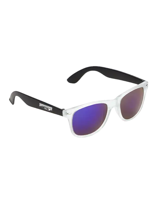 Key West Black Mirrored Sunglasses w/Rotochopper Logo