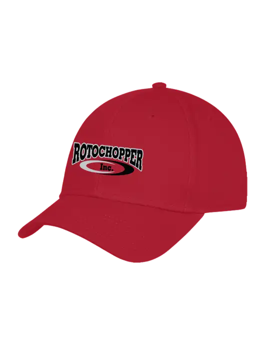 Red Structured Cap Hook & Loop w/Rotochopper Logo