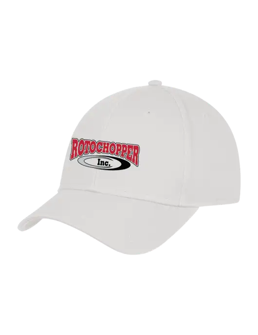 White Structured Cap Hook & Loop w/Rotochopper Logo