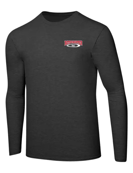Ring Spun Dark Heather Grey 4.5 oz Long Sleeve T-Shirt w/Rotochopper Logo