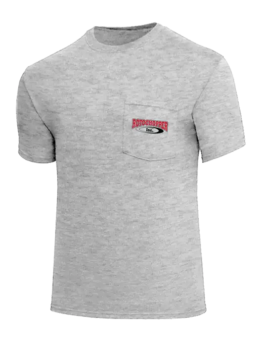 Core Blend Light Grey Heather Pocket T-Shirt w/Rotochopper Logo