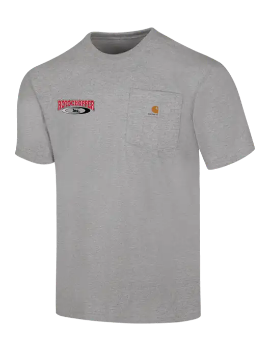 Carhartt Workwear Light Grey Heather Pocket Short Sleeve T-Shirt w/Rotochopper Logo