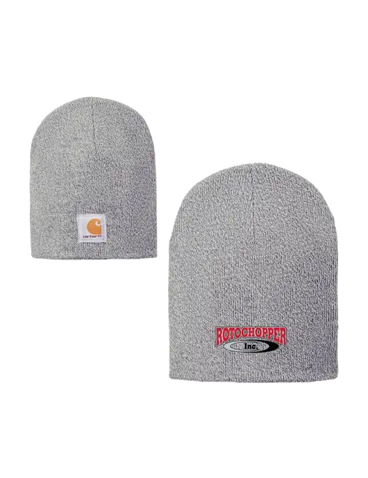 Carhartt Light Grey Heather Acrylic Knit Hat w/Rotochopper Logo
