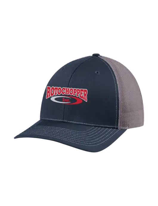 Richardson Adjustable Snapback Original 112 Trucker Cap Navy w/Charcoal Mesh w/Rotochopper Logo