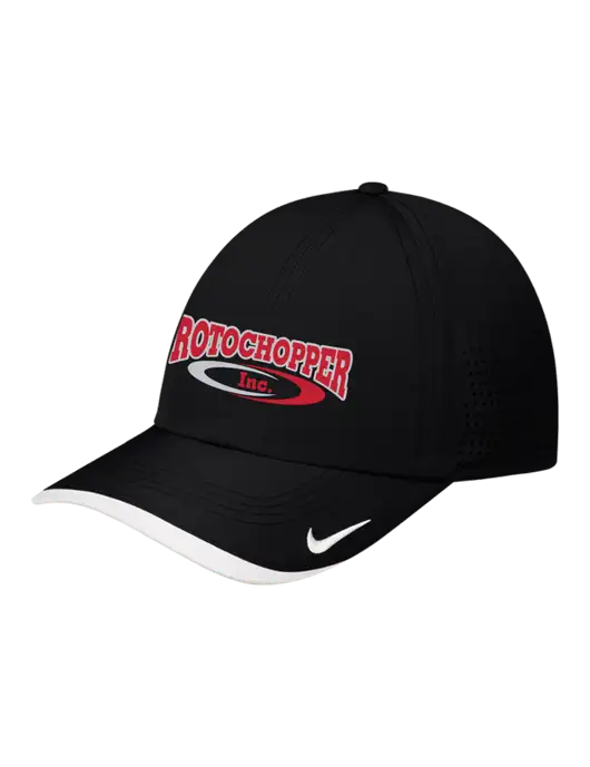 Nike Black/White Dri-FIT Perforated Performance Cap w/Rotochopper Logo