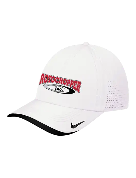 Nike White/Black Dri-FIT Perforated Performance Cap w/Rotochopper Logo