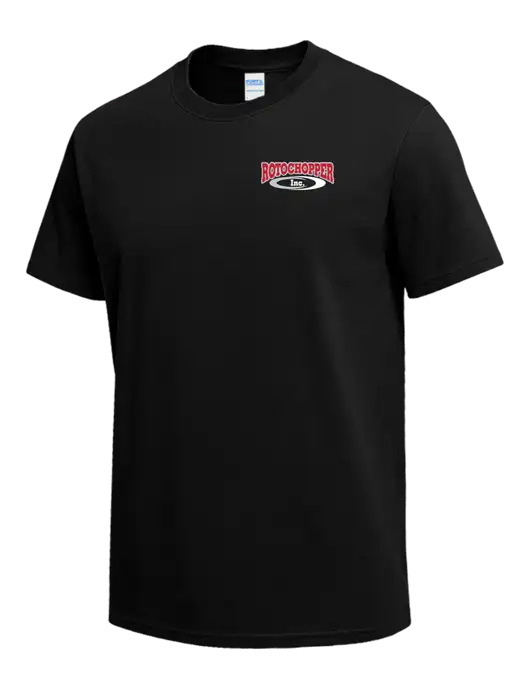 Black Heavyweight 6.1 oz T-Shirt w/Rotochopper Logo