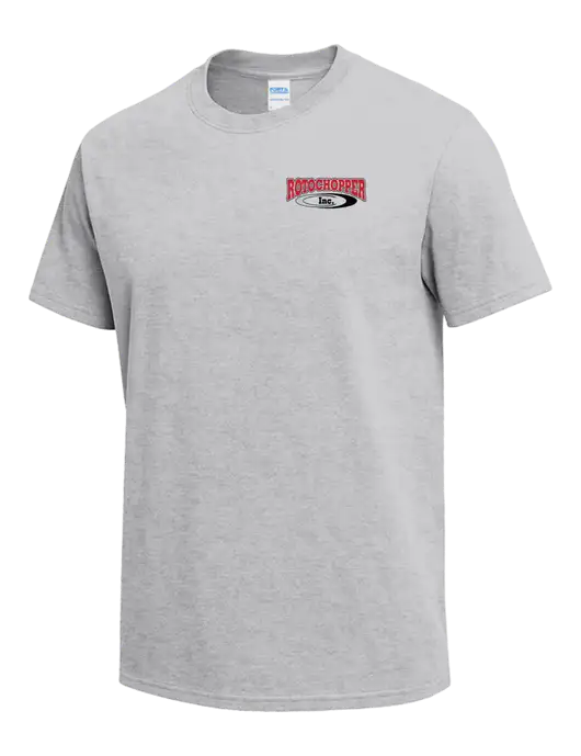 Light Grey Heather Heavyweight 6.1 oz T-Shirt w/Rotochopper Logo