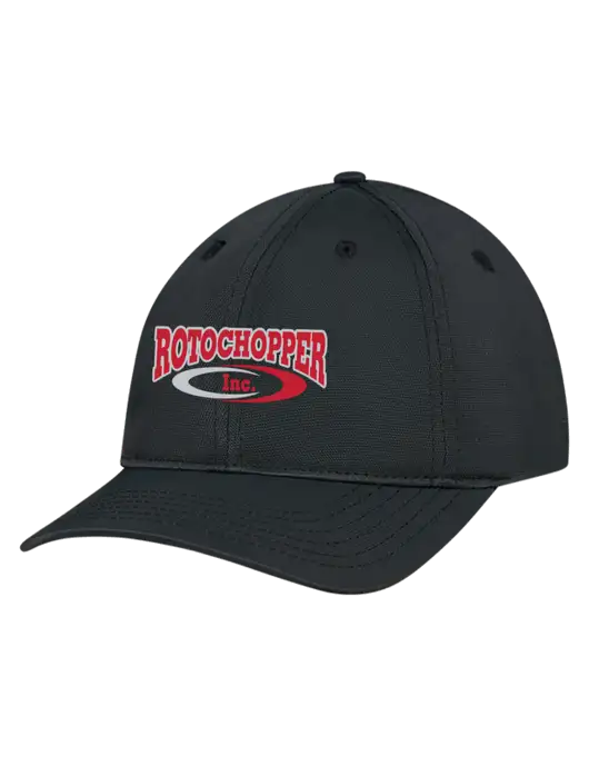 Black Nylon Twill Performance Cap w/Rotochopper Logo