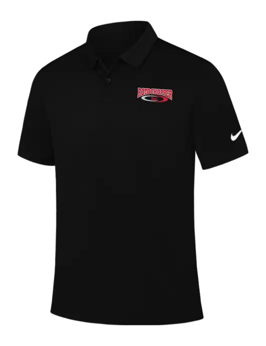Nike Black Dry Essential Solid Polo w/Rotochopper Logo