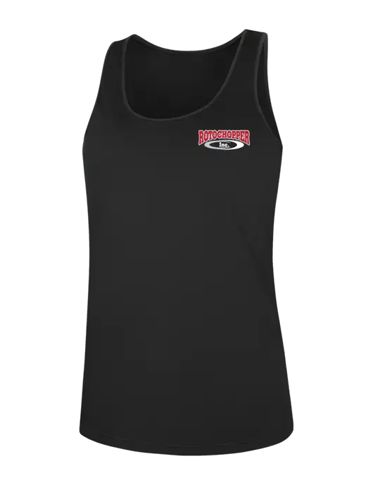 Womens Black PosiCharge Competitor Racerback Tank w/Rotochopper Logo