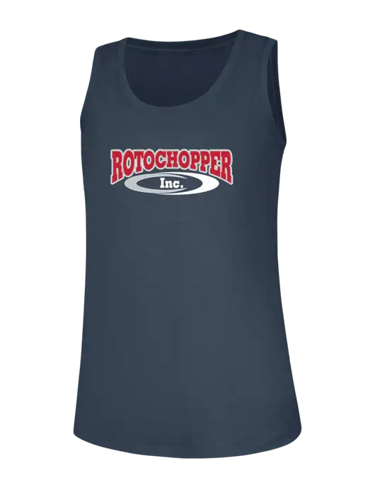 Womens Navy Frost Perfect Tri Racerback Tank w/Rotochopper Logo