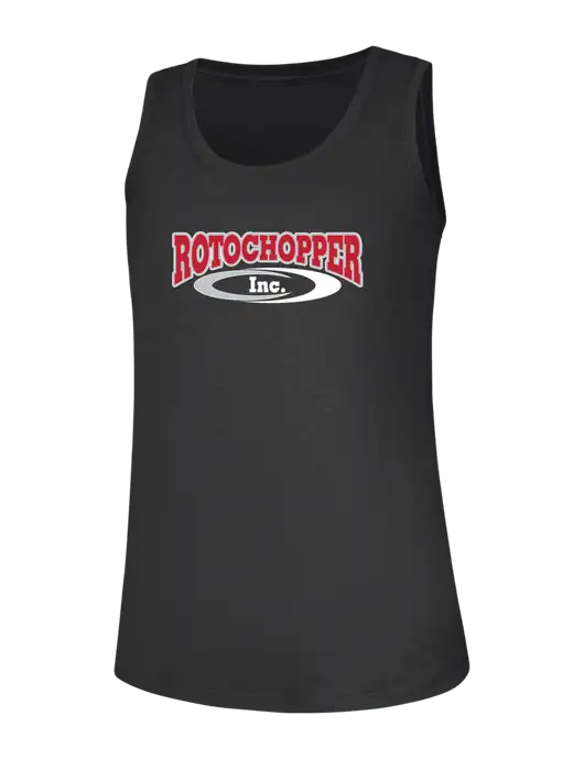 Womens Black Frost Perfect Tri Racerback Tank w/Rotochopper Logo