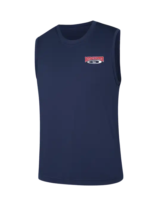 Sleeveless Navy PosiCharge Competitor Tee w/Rotochopper Logo