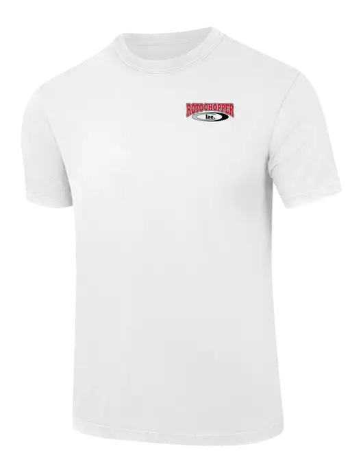 Comfort Colors 6.1 oz White Heavyweight Ring Spun T-Shirt w/Rotochopper Logo