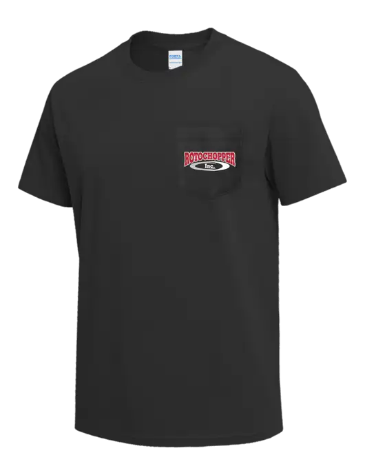 Charcoal Heavyweight 6.1 oz Pocket T-Shirt w/Rotochopper Logo