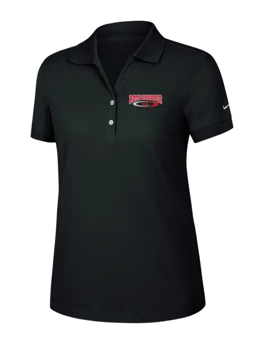 Nike Womens Dri-FIT Classic Black Polo w/Rotochopper Logo