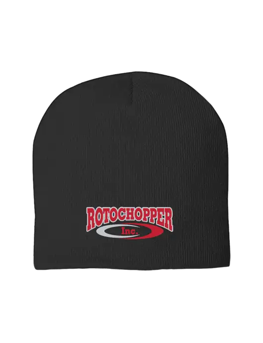 Solid Black Element Knit Beanie w/Rotochopper Logo
