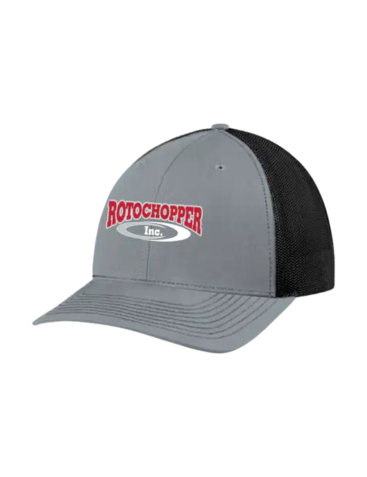 Richardson Adjustable Snapback Original 112 Trucker Cap Heather Grey w/Black Mesh w/Rotochopper Logo