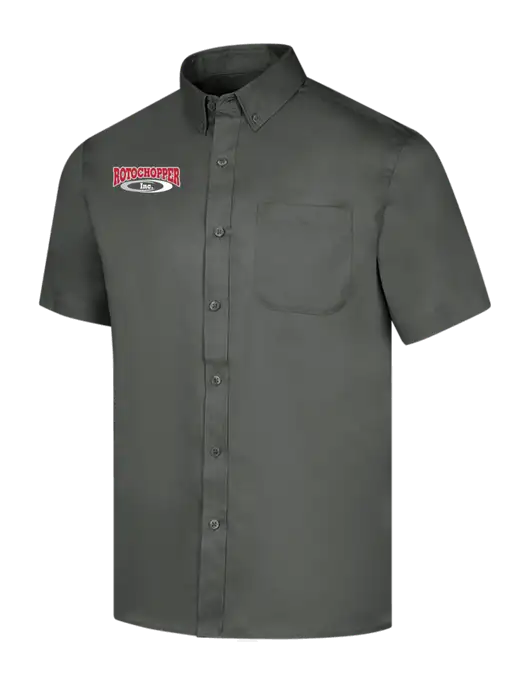 Short Sleeve Dark Grey Superpro React Twill Shirt w/Rotochopper Logo