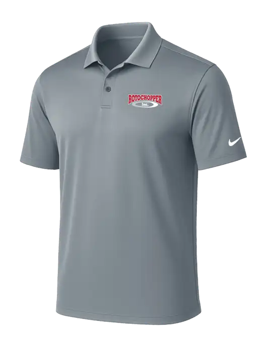 NIKE Medium Grey Victory Solid Polo w/Rotochopper Logo
