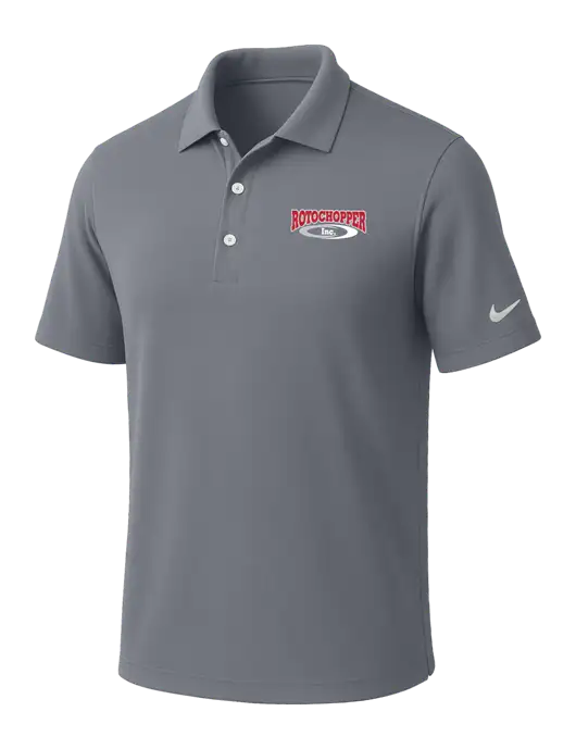 NIKE Medium Grey Dri-Fit Micro Pique Polo w/Rotochopper Logo