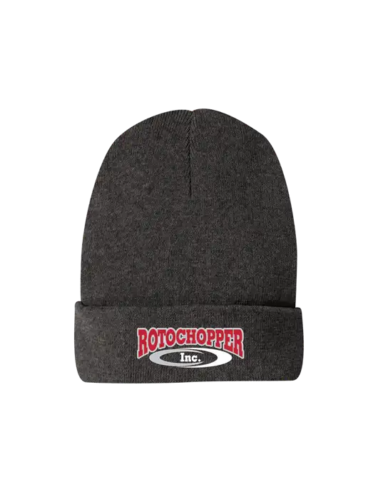 Recycled Charcoal Heather Beanie w/Rotochopper Logo