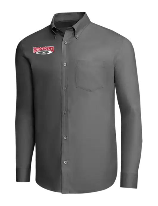 Brooks Brothers Dark Grey Wrinkle-Free Stretch Pinpoint Shirt w/Rotochopper Logo
