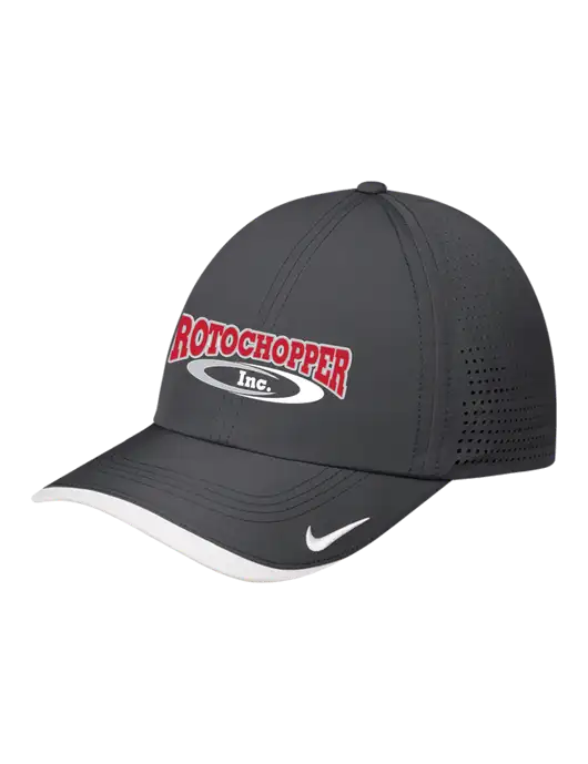 Nike Dark Grey/White Dri-FIT Perforated Performance Cap w/Rotochopper Logo